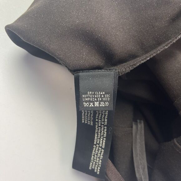 Ralph Lauren Black Label Wool Straight Leg Pants 6 Chocolate Brown Quiet Luxury - Picture 15 of 15